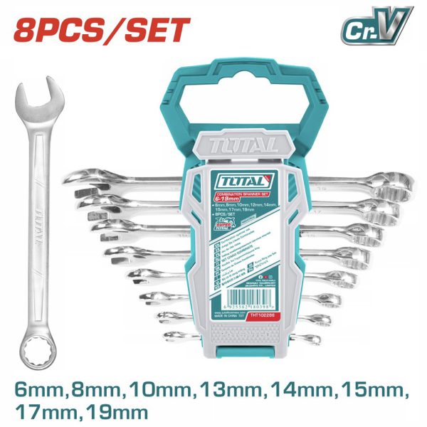 Juego De Llaves Boca-corona Industrial 6-19mm 8 Pcs Total