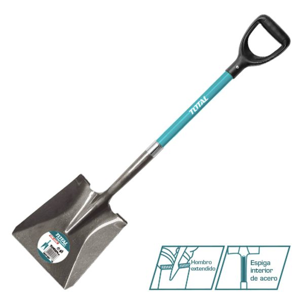 Pala Cuadrada Tipo ''y'' Con Mango De Fibra De Vidrio 105cm