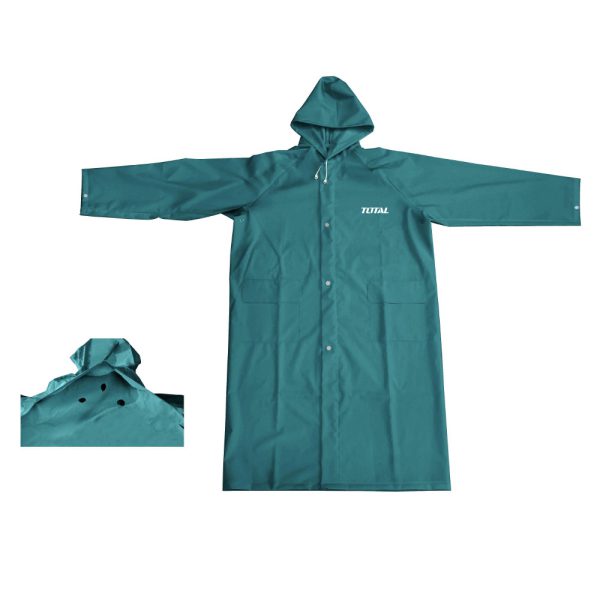 Impermeable Con Bolsillos Y Capucha 100% Pvc Talla Xl Total
