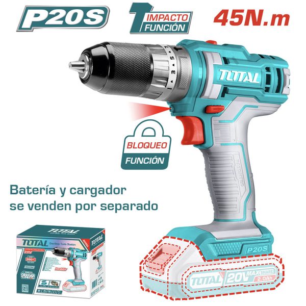 Taladro Inalámbrico 20v 3/8'' 1500rpm-22500bpm Total