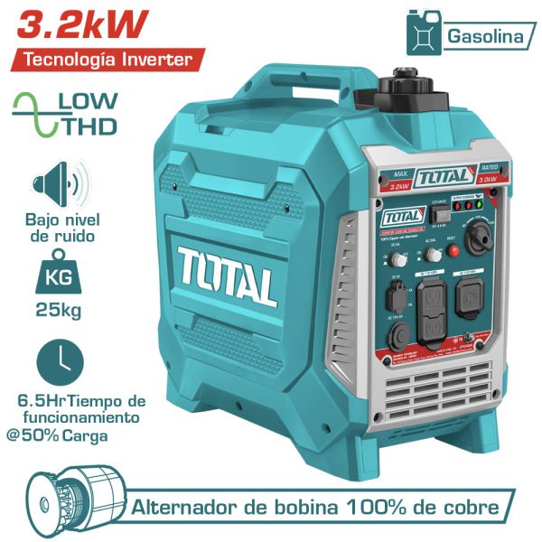 Generador A Gasolina Inverter 3.2kw - Motor 4 Tiempos Manual