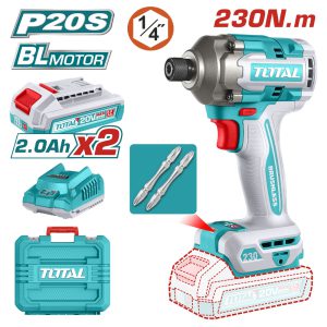 Llave De Impacto 20v 230nm Con 2 Baterías 2.0ah Y Cargador