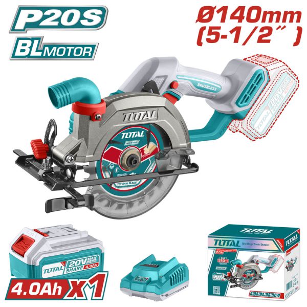 Sierra Circular 20v 5.5'' Corte 45°/90° Con Batería 4.0ah